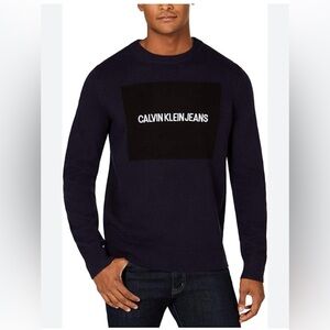 NWT CALVIN KLEIN INSTITUTIONAL RUBBER BOX LOGO CREW SWEAT Size XL